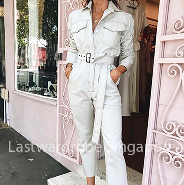 Korean Kellie Stitches Loose Jumpsuit