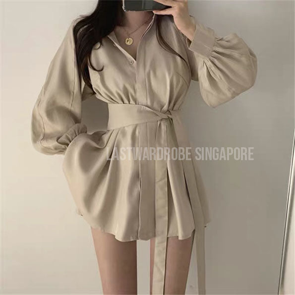 Korean Jane Premium Loose Blouse Short Set