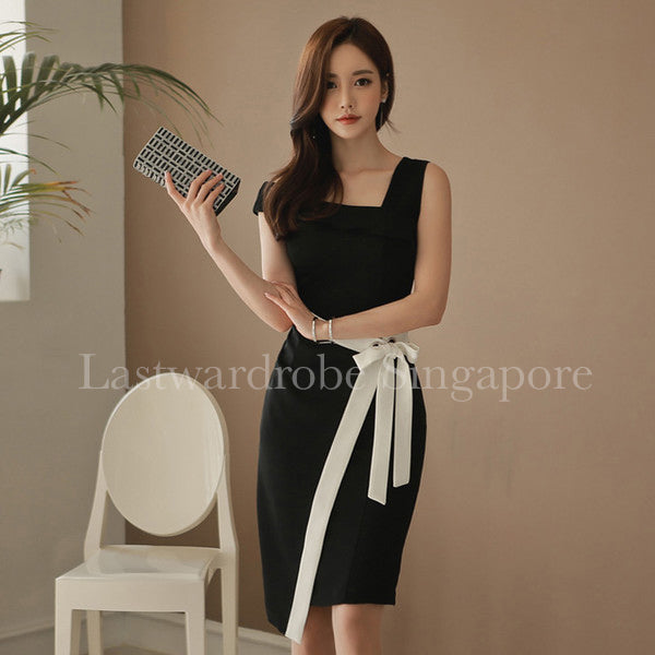 Korean OL Style Bandage Women's Dress