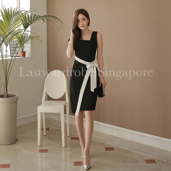 Korean OL Style Bandage Women's Dress