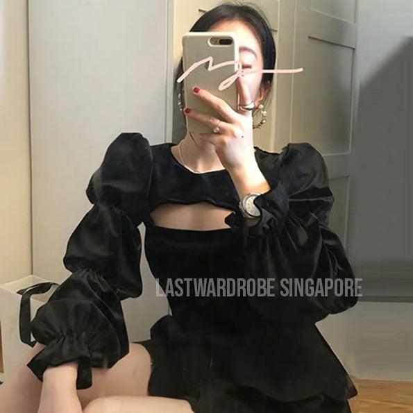 Korean Diara Round Neck Puffy Sleeve Blouse