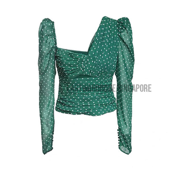 Korean Jaceline Polka Dot Cut Out Top