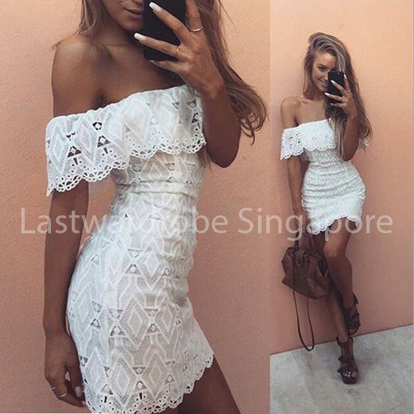 Korean Abelle Off Shoulder Crochet Lace Dress