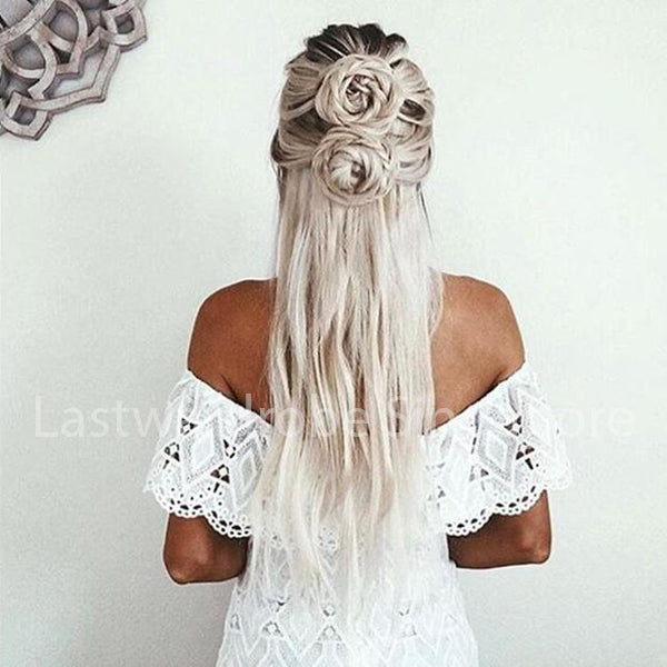 Korean Abelle Off Shoulder Crochet Lace Dress
