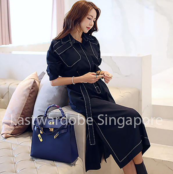 Korean Loene Split Dress