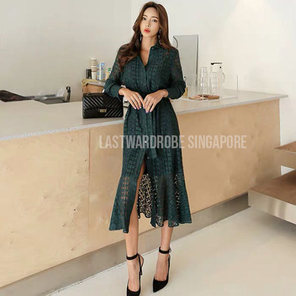 Korean Fion Lace Midi Dress