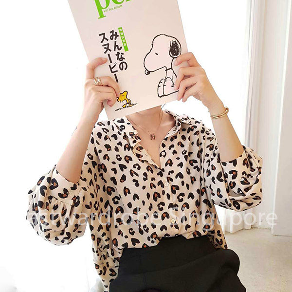 Korean Leopard Prints Blouse