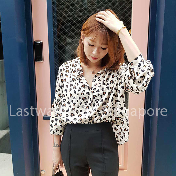 Korean Leopard Prints Blouse